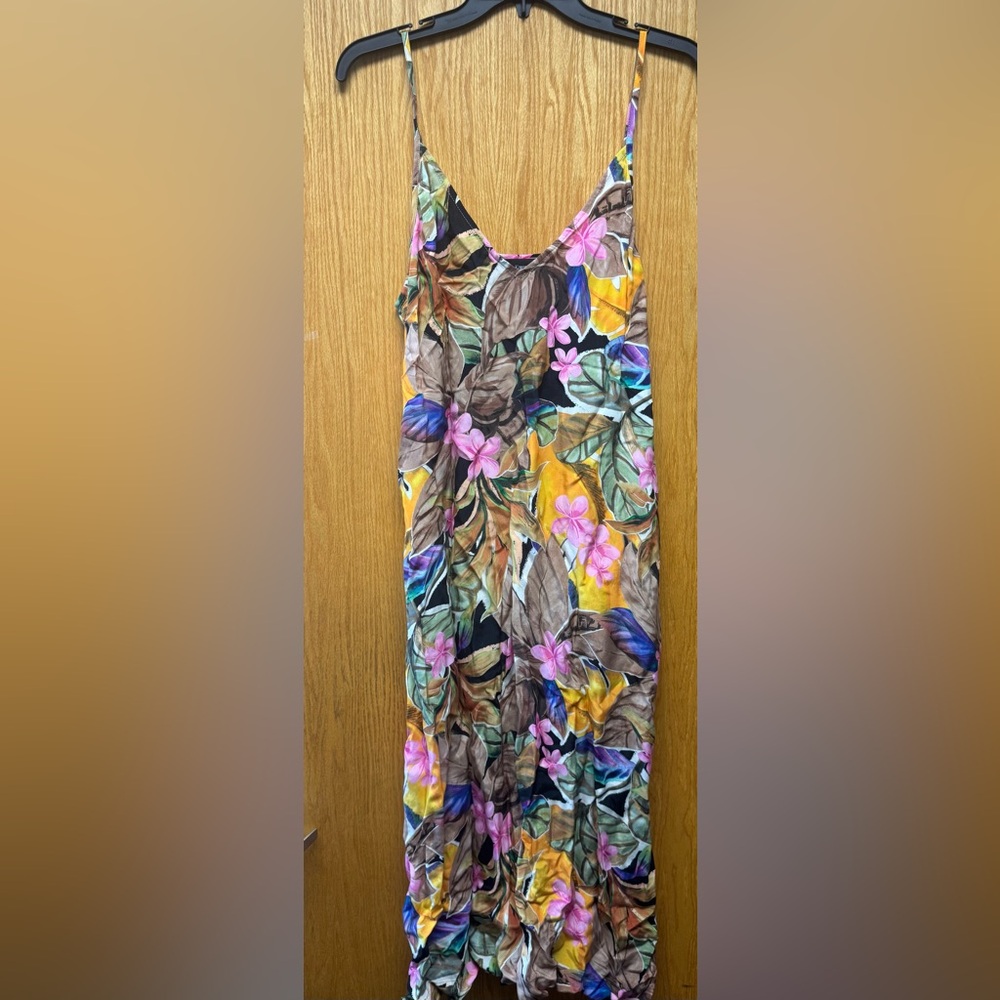 Karen Kane Floral Maxi Dress with Yellow and Pink Accents